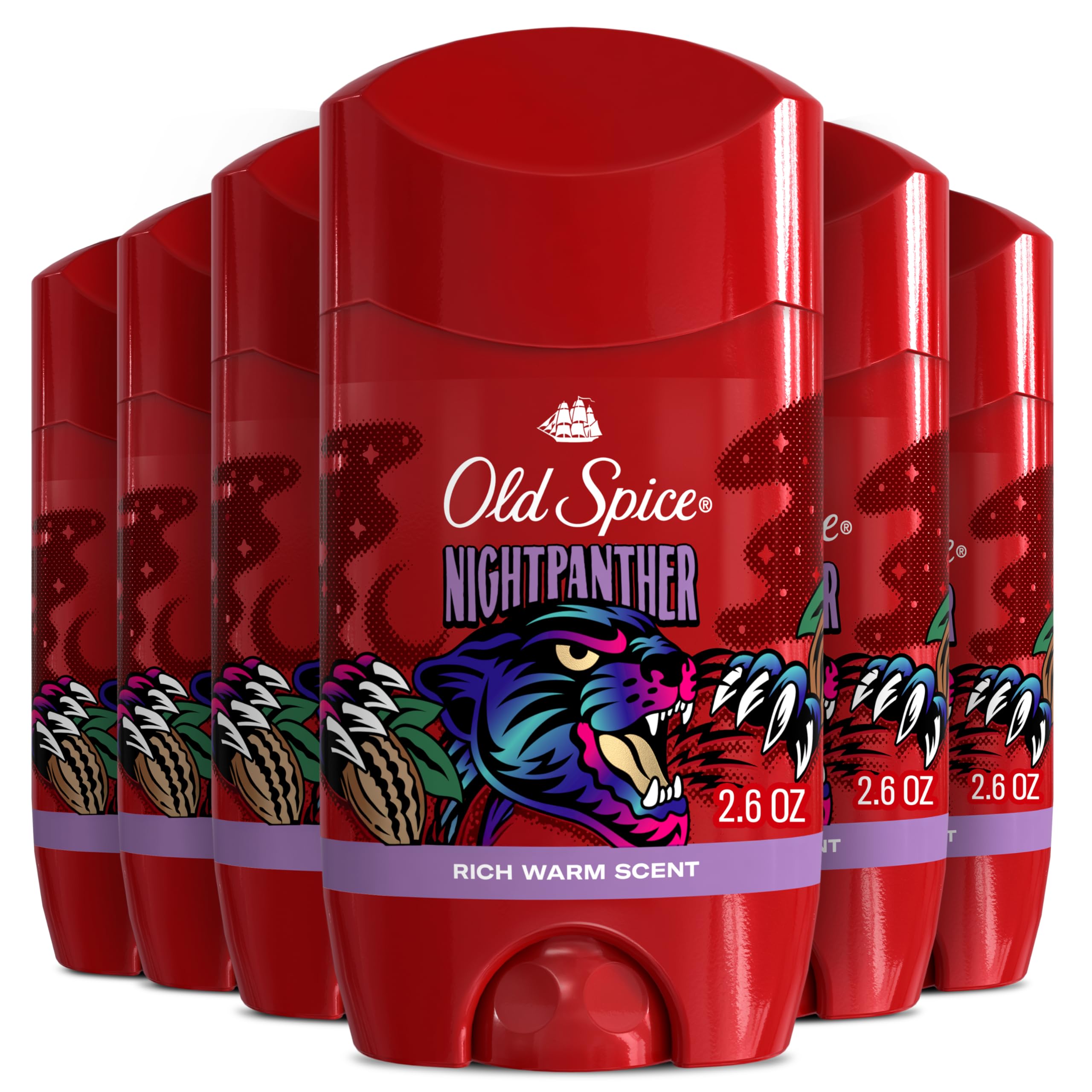 Old Spice Aluminum Free Deodorant for Men, 24/7 Odor Protection, 24/7 Freshness & Lasting Scent, Goes on Clear, NightPanther with Rich Warm Scent, 2.6