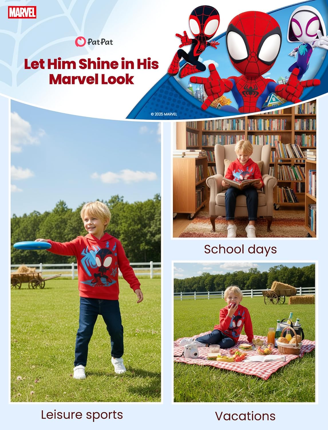 Marvel Avengers Spiderman Iron Man Captain America Venom Boy Girl Hoodie Graphic Sweatshirt Lightweight Cloth Pullover 2-9Y - Image 5