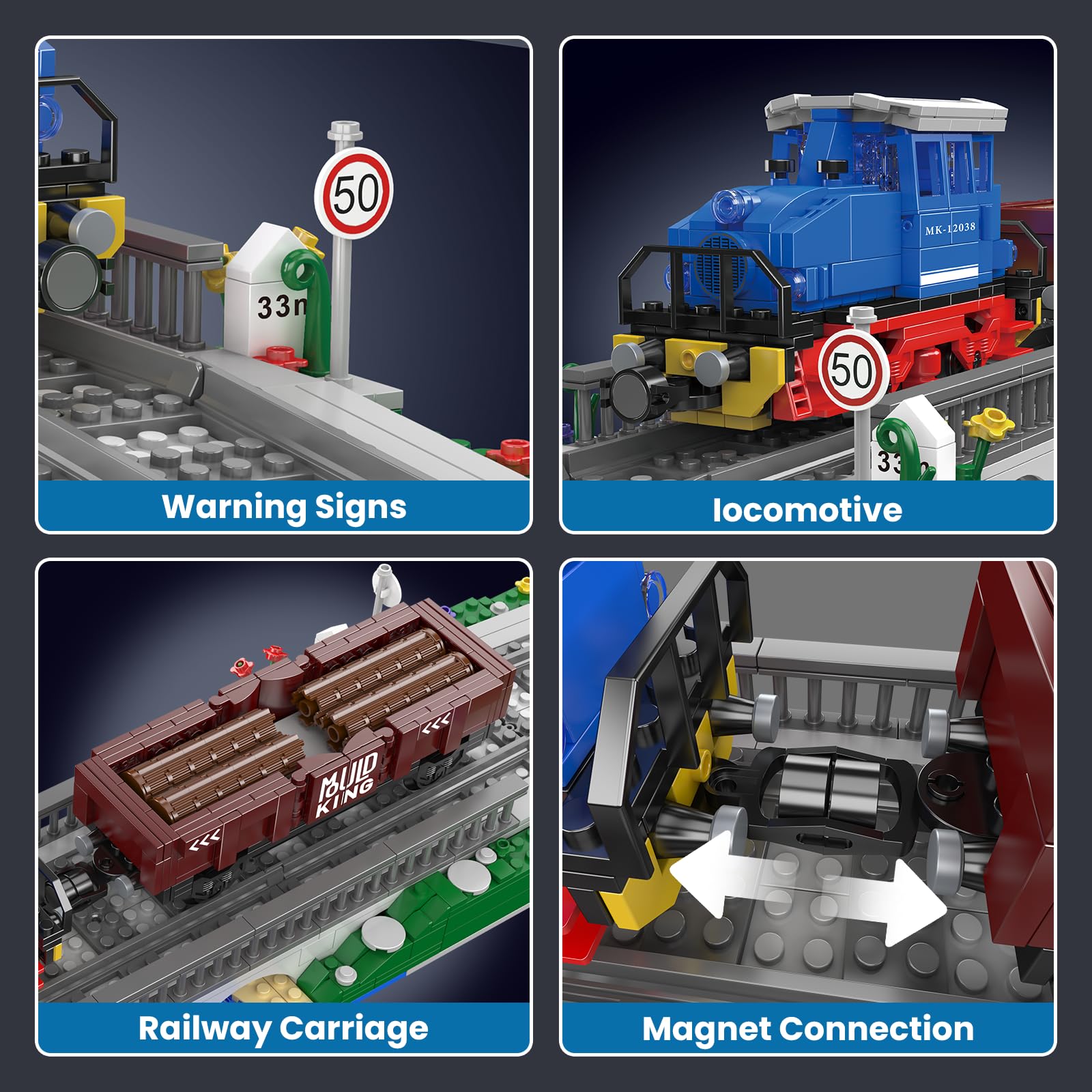 Juego De 34 Rieles De Tren Compatibles Con Marcas Líderes – Vías Rectas, Curvas, Cruces Y Cambios, Regalo Ideal Para Niños Desde 3 Años