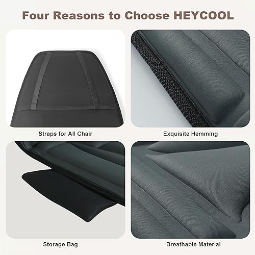 Miniatura 6 de Masajeador de espalda de vibración con calor, almohadilla para silla de masaje con 10 motores de vibración y 2 niveles de calefacción, masajeador de