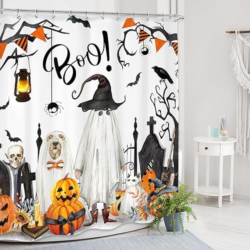 Miniatura 2 de Cortina de ducha navideña de 60 pulgadas de ancho x 72 pulgadas de alto, feliz Navidad, vaquero occidental, Papá Noel, retro, años 70, pino, cactus,