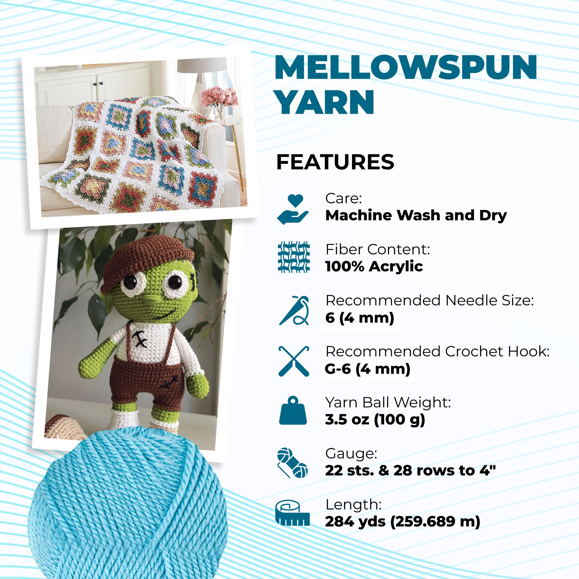 Amazon.com: Mary Maxim Mellowspun DK Yarn for Crocheting and