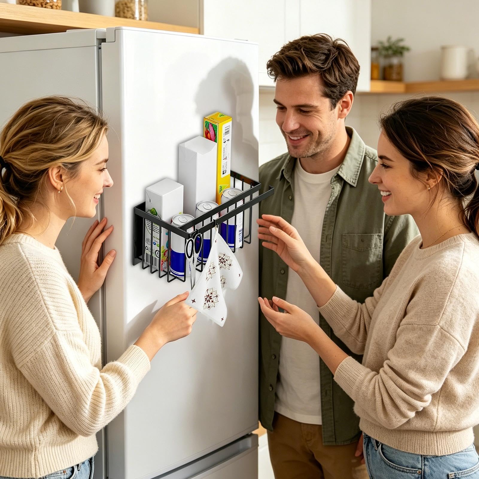 Magnetische Kühlschrankregale Gewürzregal zur Küchenorganisation | Gewürzregal für den Kühlschrank für Kühlgerät, Küche, Zuhause, Wohnung, Wohnheim, Büro, Wohnmobil, Balkon, Schrank, Tür,
