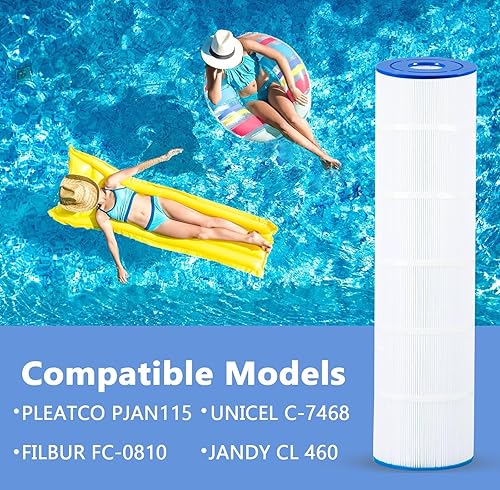 Miniatura 3 de Filtro de piscina compatible con Jandy CV460, CL 460, Unicel C-7468, Pleatco PJAN115, Filbur FC-0810, Aladdin 21501, fácil de limpiar y reutilizar,