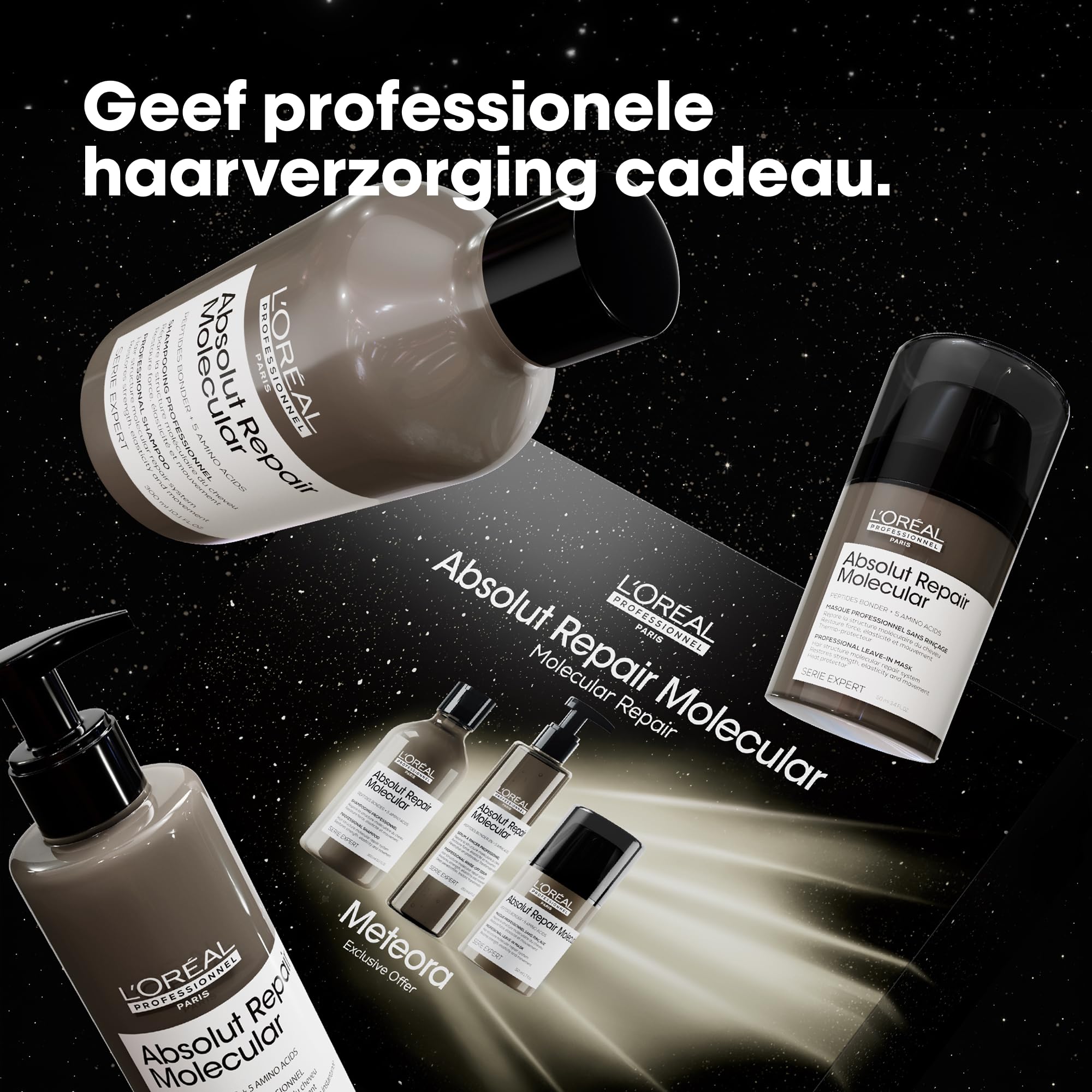 L'Oréal Professionnel zestaw z szamponem, serum Rinse-Off i Leave-In, zestaw prezentowy Meteora, z wiązaniami peptydowymi i 5 aminokwasami, do włosów mocno uszkodzonych strukturą, seria Expert