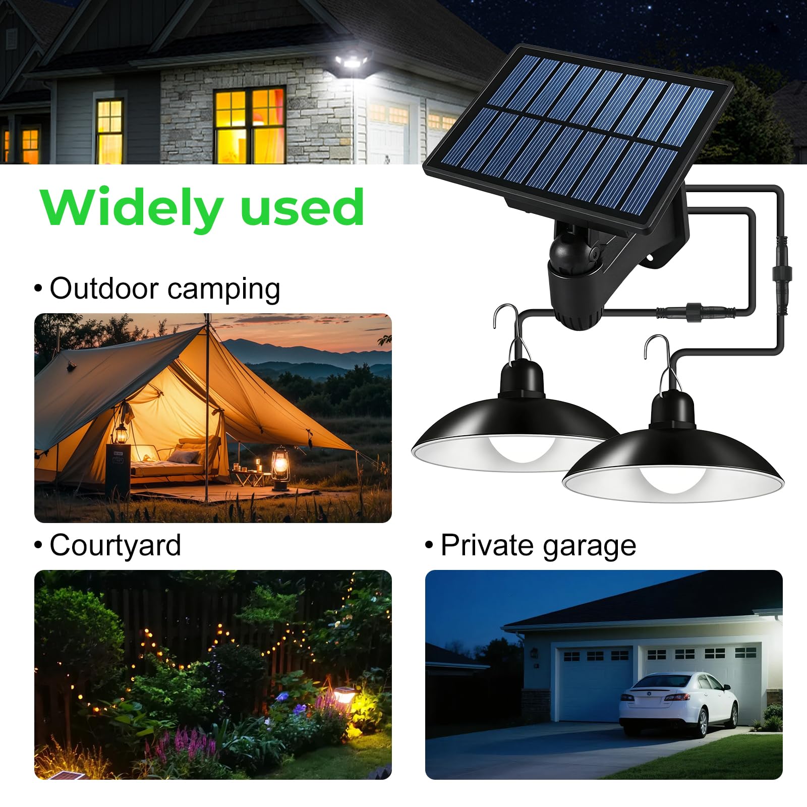 BYZESTY Solarlampen für Außen Hängend mit Fernbedienung - 50W LED Solar Hängelampen IP65 Wasserdichte, Solar Lampe Outdoor, Dimmbare/Zeitgesteuerte Solarlampen Pendelleuchte für Garten Pergola Garage