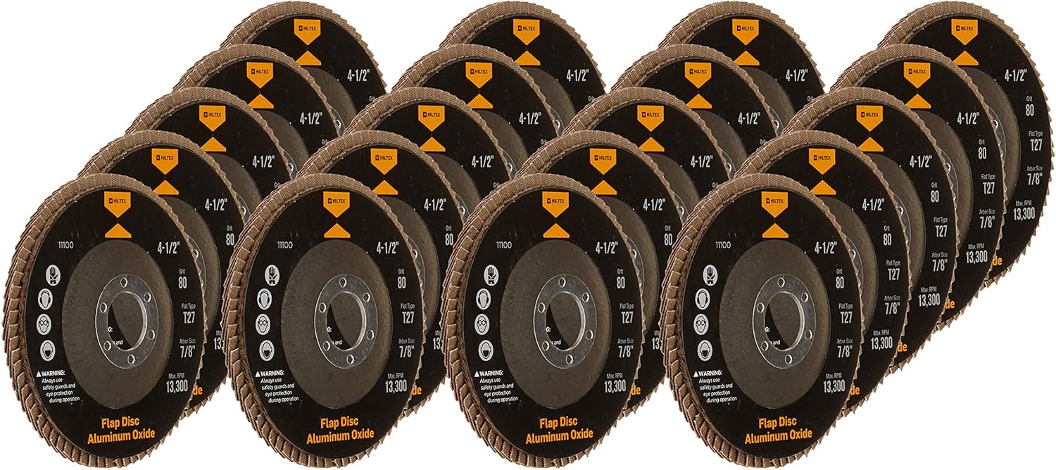 20 Angle Grinder Flap Discs 41/2" Flat 80 Grit 7/8