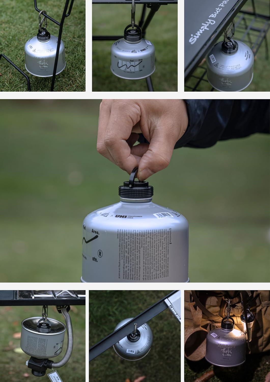 CAMPINGMOON Cap Lid for Camping Gas Fuel Standard Canister with EN417 Lindal Valve Cassette Gas Can Black BKM-107