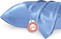 Vista 47 de Bedsure - Juego de fundas de almohada de satén tamaño king, 2 unidades - Fundas de almohada gris plateado para cabello y piel con cierre de sobre