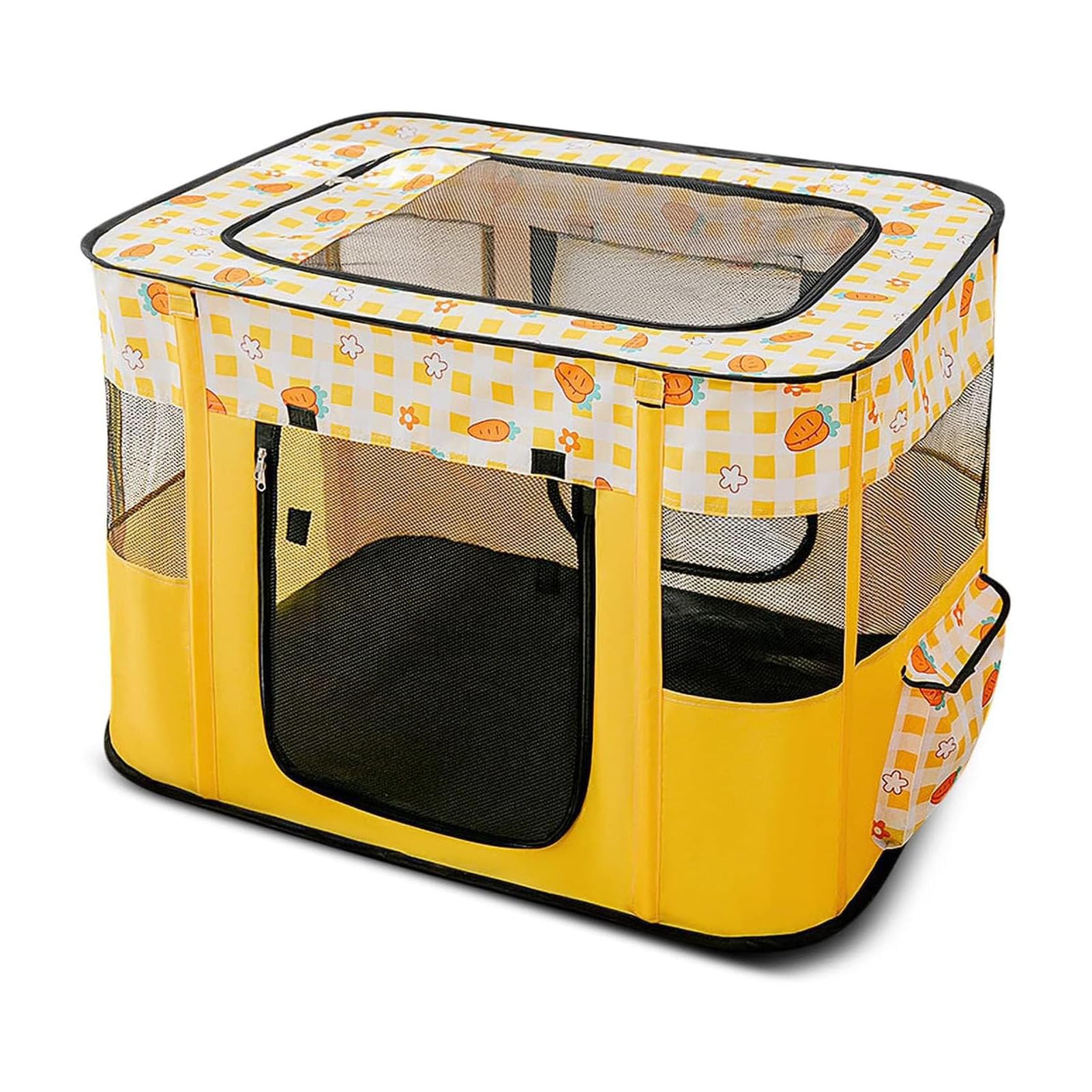 Koci Namiot-klatka Przenośny Składany Wodoodporny (XL90X70X60 YELLOW)