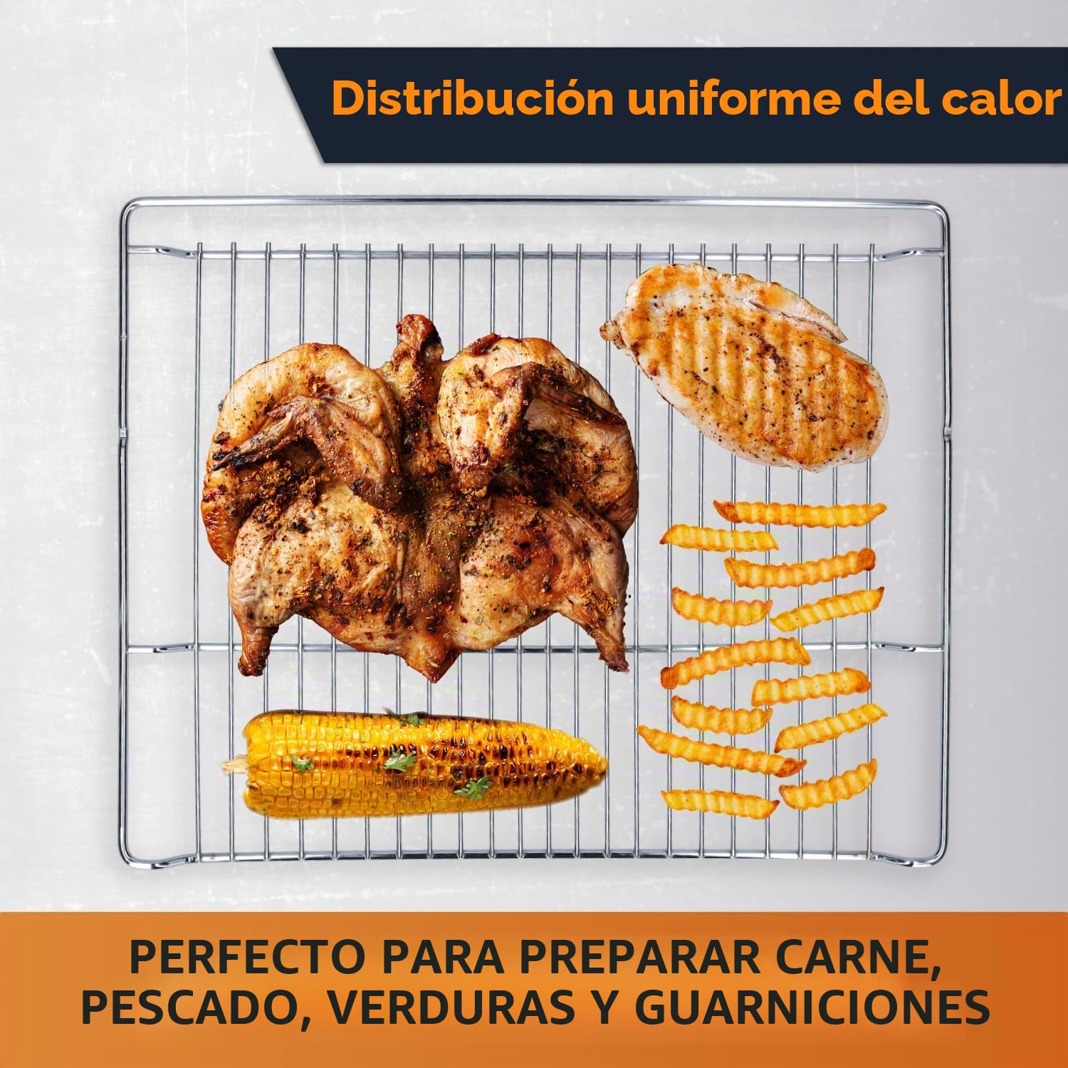 Kenekos - Rejilla para horno, 465 x 375 x 21 mm, compatible con Bosch Siemens como 00574876/574876 HEZ334000, resistente al calor, apto para lavavajillas, parrilla para tartas, parrilla para horno