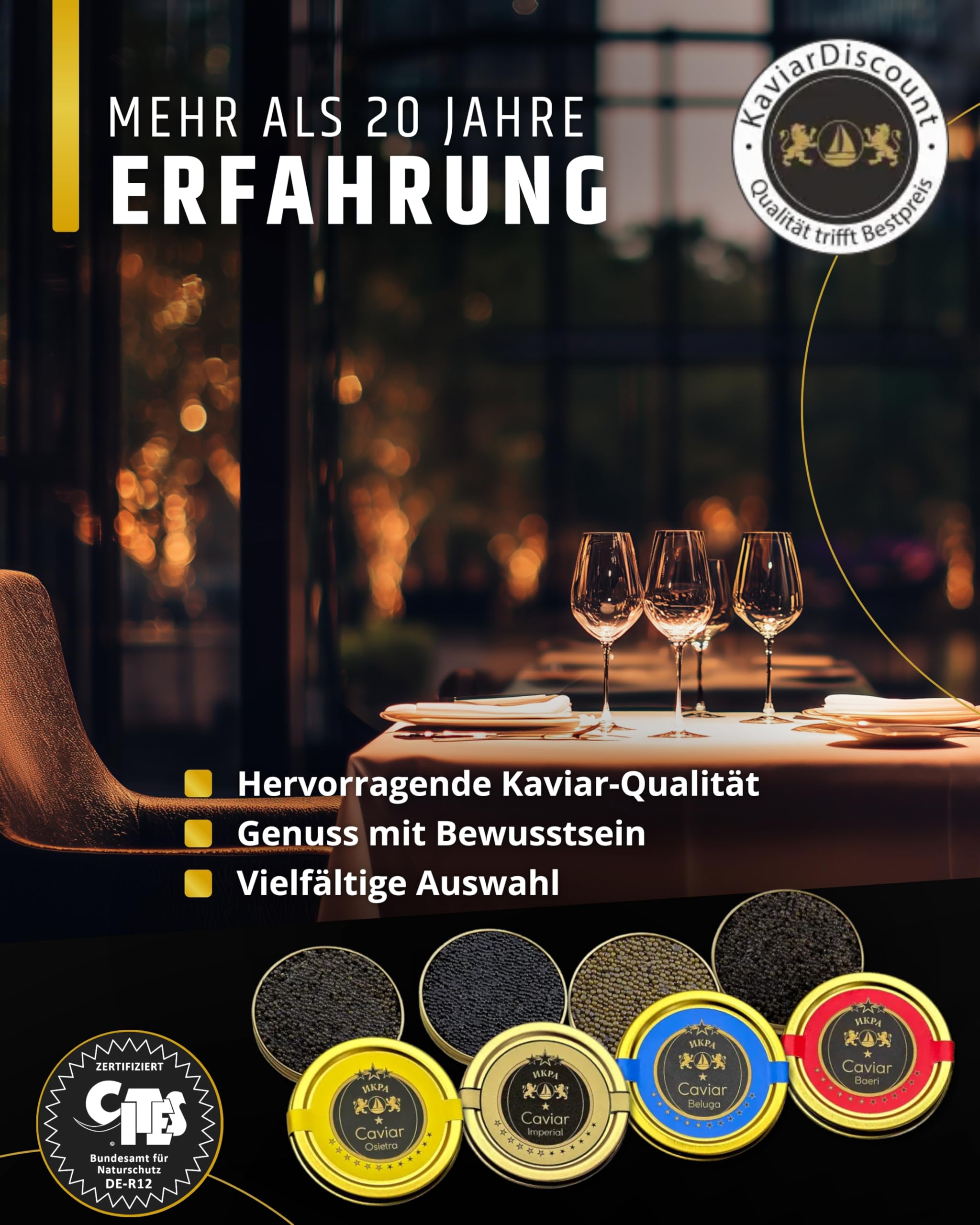 SEPEHR DAD CAVIAR Osietra Kaviar Select 30 g I mittelgroßes Korn 2,9 mm I Osietra-Caviar aus nachhaltiger Aquakultur I zart nussig & fein ausbalanciert I inkl. gratis Perlmuttlöffel