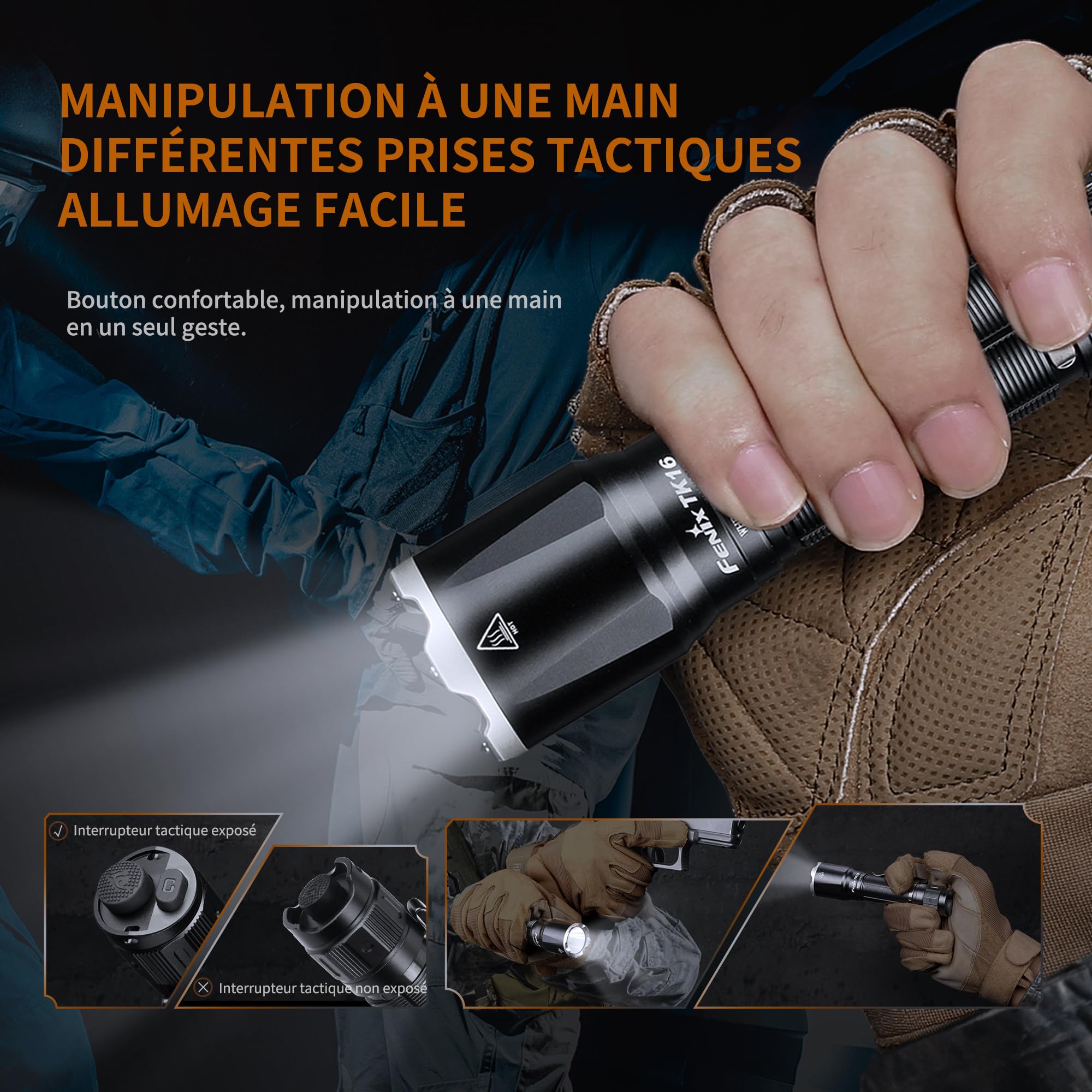 FENIX TK16 V2.0 Lampe Torche Led ultra puissante Tactique 3100 Lumens,380M