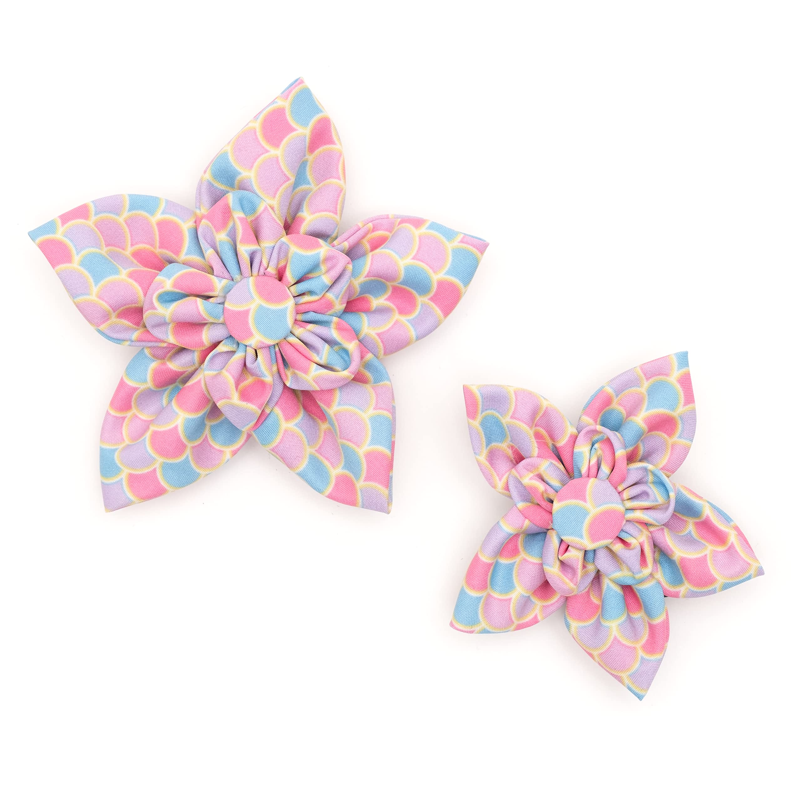 The Worthy Dog Mermaid Flower – Comfortable Adjustable Attachment for Cute Cats, Dogs, Puppies & Small to Large Dogs – Festive Accessories in a Variety of Patterns & Colors.