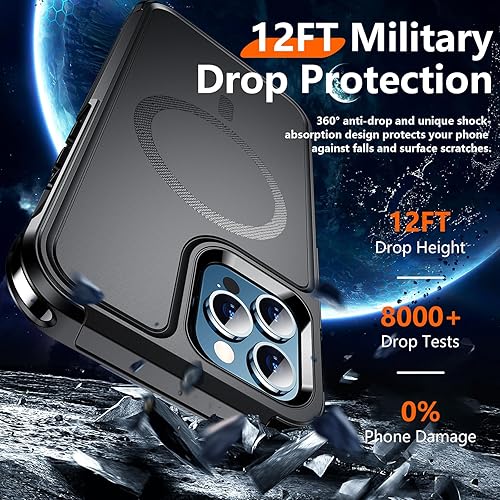Miniatura 2 de Red2Fire - Funda magnética fuerte para iPhone 12 Pro Max de 6.7 pulgadas, compatible con MagSafe, protección contra caídas de grado militar,