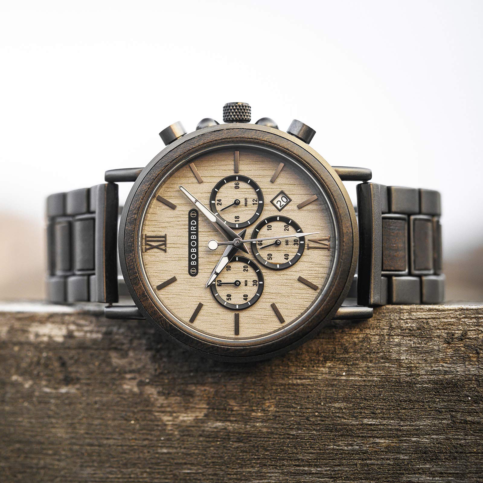 BOBO BIRD 2021 Neue Herren Armbanduhren Stilvolle Holz-Uhr Analog Quarz Casual Holz-Armbanduhr mit Geschenkbox