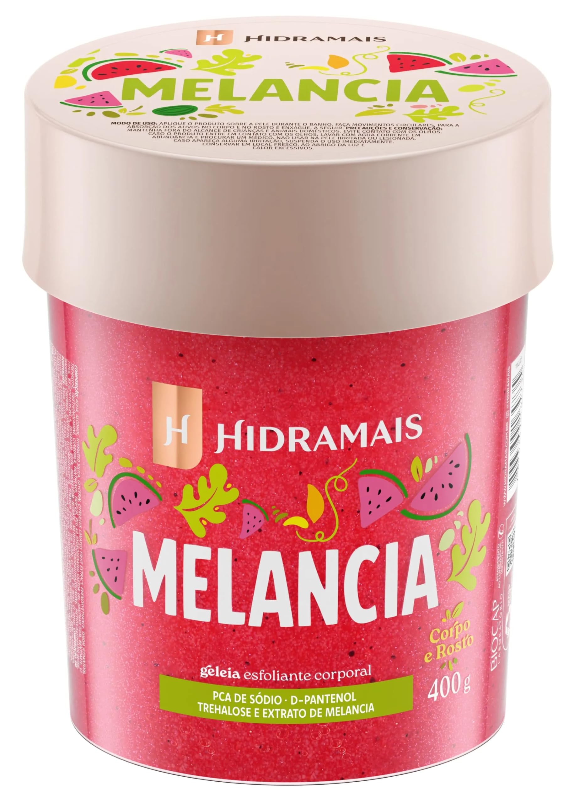 Esfoliante Corporal Geleia Melancia - Hidramais 400g - Pele de Bebê, Suavidade e Aroma