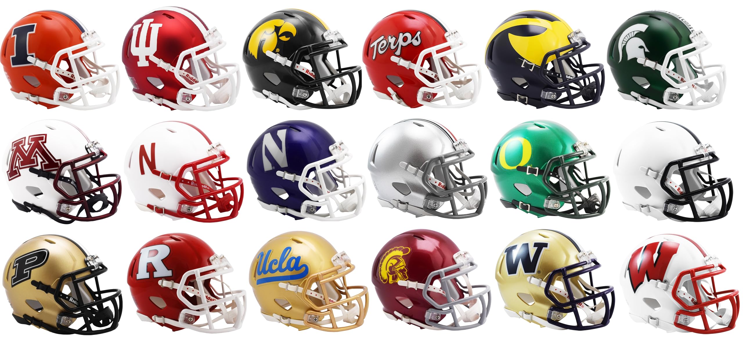 Amazon.com: All 18 NCAA BIG TEN 10 Conference Current Riddell SPEED Revolution Mini Helmets - All New in Riddell Box's : Collectibles & Fine Art Amazon.com: All 18 NCAA BIG TEN 10 Conference Current Riddell SPEED Revolution Mini Helmets - All New in Riddell Box's : Collectibles & Fine Art