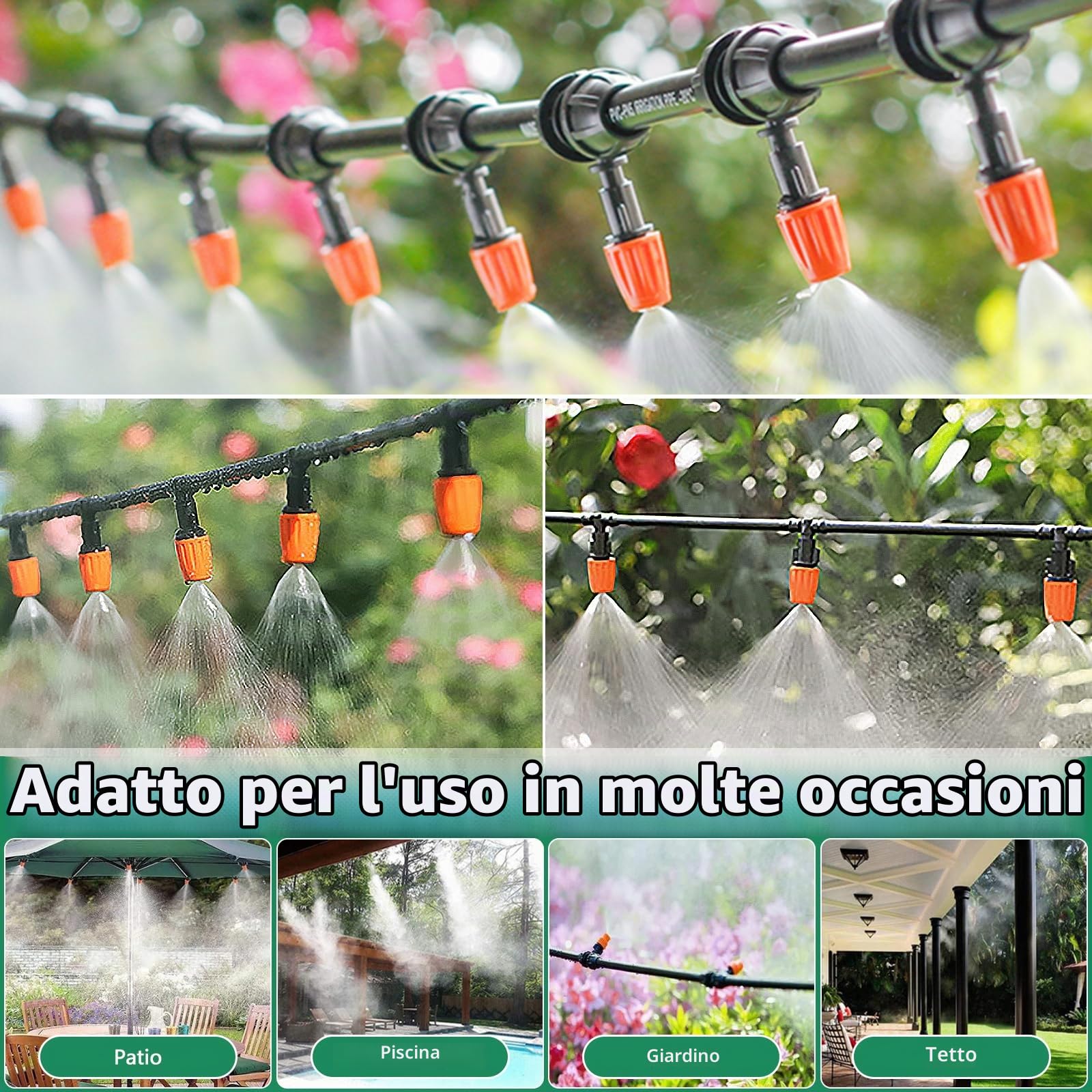 40M + 8M Kit di irrigazione a goccia,269 Pezzi DIY Micro Serra Automatica Sprinkler Gocce,Sistema di irrigazione da giardino,per piante da giardino,Giardino Irrigazione Kit.