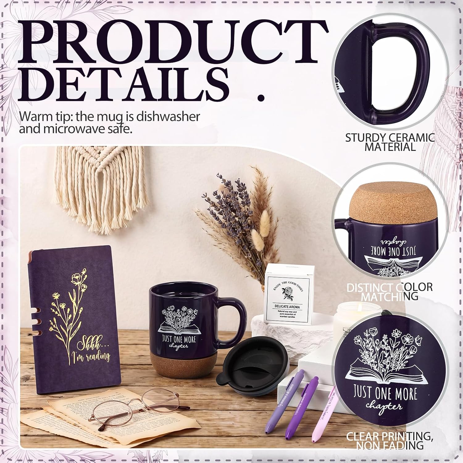 Baderke Book Lover Gift Bookish Bundles for Women Men Bookish, Dark Purple image 3