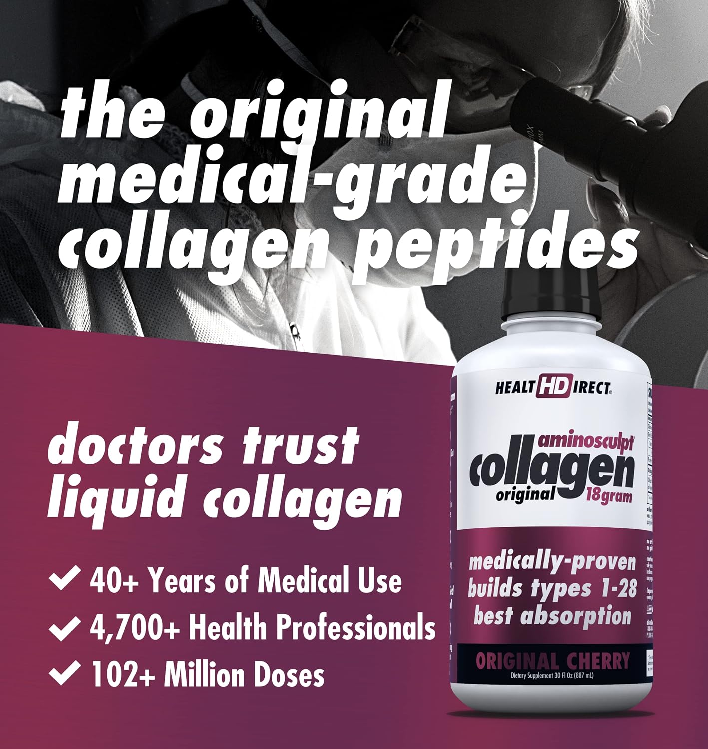 Health Direct AminoSculpt Collagen Original 18 Gram, Original Cherry