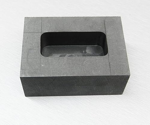 Kit de fusión mecanizado de molde de lingote de grafito de 8.82 oz para verter barra de pan dorado y plata (12E)