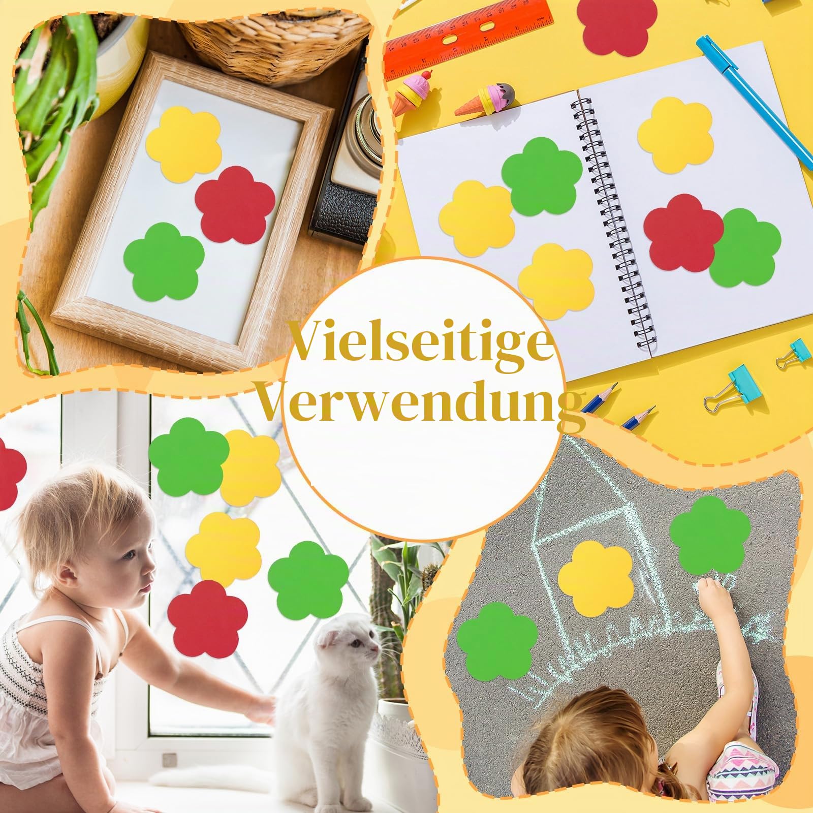 108 Stück Blumen Handgeschnittenes 4 Zoll Blumenmodellierung Papierausschnitte Blumen Papier Buntes Papier Moderationskoffer Geeignet für Pinnwand Wanddekoration Büromaterial DIY Party Dekoration