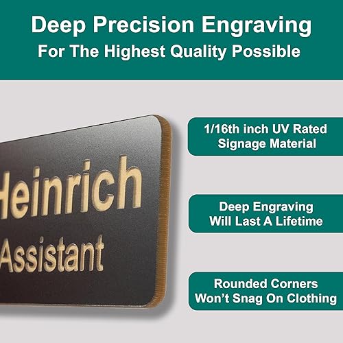 Miniatura 2 de Tarjeta/gafete de identificación empresarial personalizados - Grabado en láser, magnético, con pasador o refuerzo de cinta - PERSONALIZADO