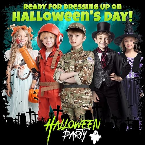 Miniatura 5 de GIFTINBOX Disfraz del ejército para niños, disfraz de soldado militar con accesorios de juguete, disfraces de Halloween para niños de 3 a 12 años