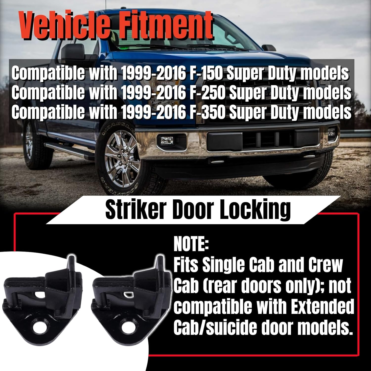 Door Lock Striker Pin Replacement for Ford F150 F250 F350 1999-2016 9L3Z-1522008-A 9L3Z1522008A Mixizap