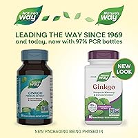 Vista 2 de Nature's Way Ginkgo Premium Extract, Supports Memory & Concentration*, 120 mg Ginkgo Biloba Extract per 2-Capsule Serving, with Gotu Kola, Vegan, No