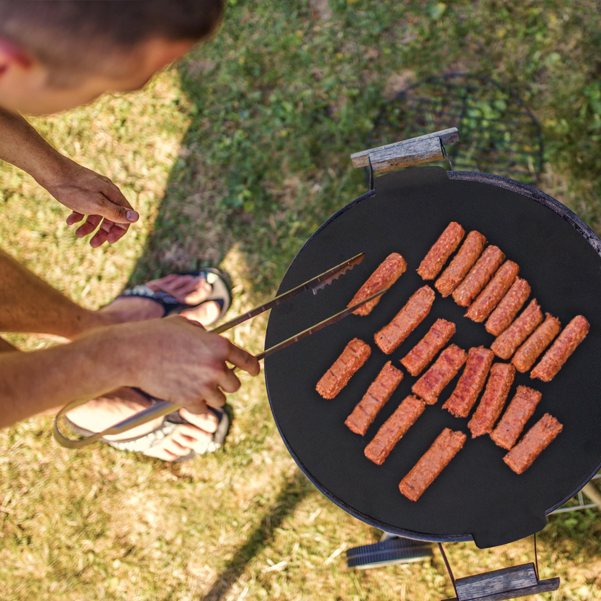 LZQ Sartén de hierro fundido redonda 45 cm para barbacoa con trípode extraíble y placa de horno holandés
