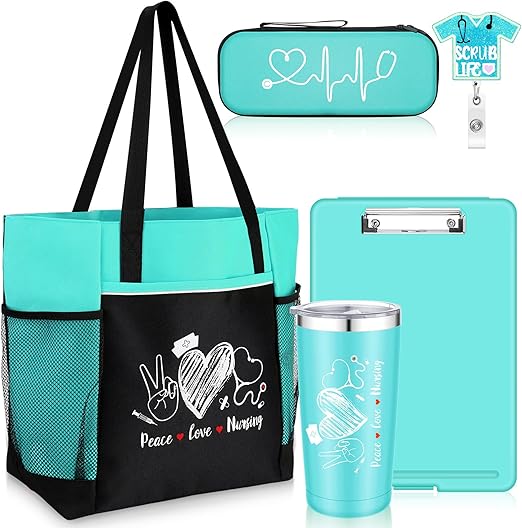 Sabary 5 Pieces Nurse Gifts for Women Peace Love Nursing Graduation Gift Set Include