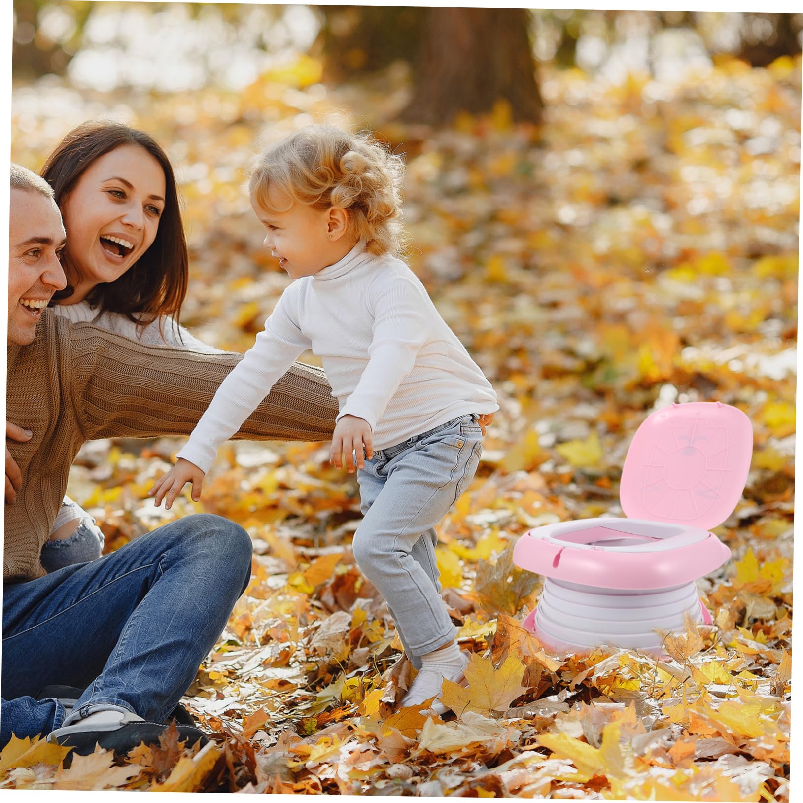 FRCOLOR Klappbares Töpfchen für Junge Mädchen Tragbarer Camping-toilettensitz Faltbares Reise-wc für Kleinkinder Auslaufsichere Campingtoilette Kompakter Toilettensitz für Unterwegs