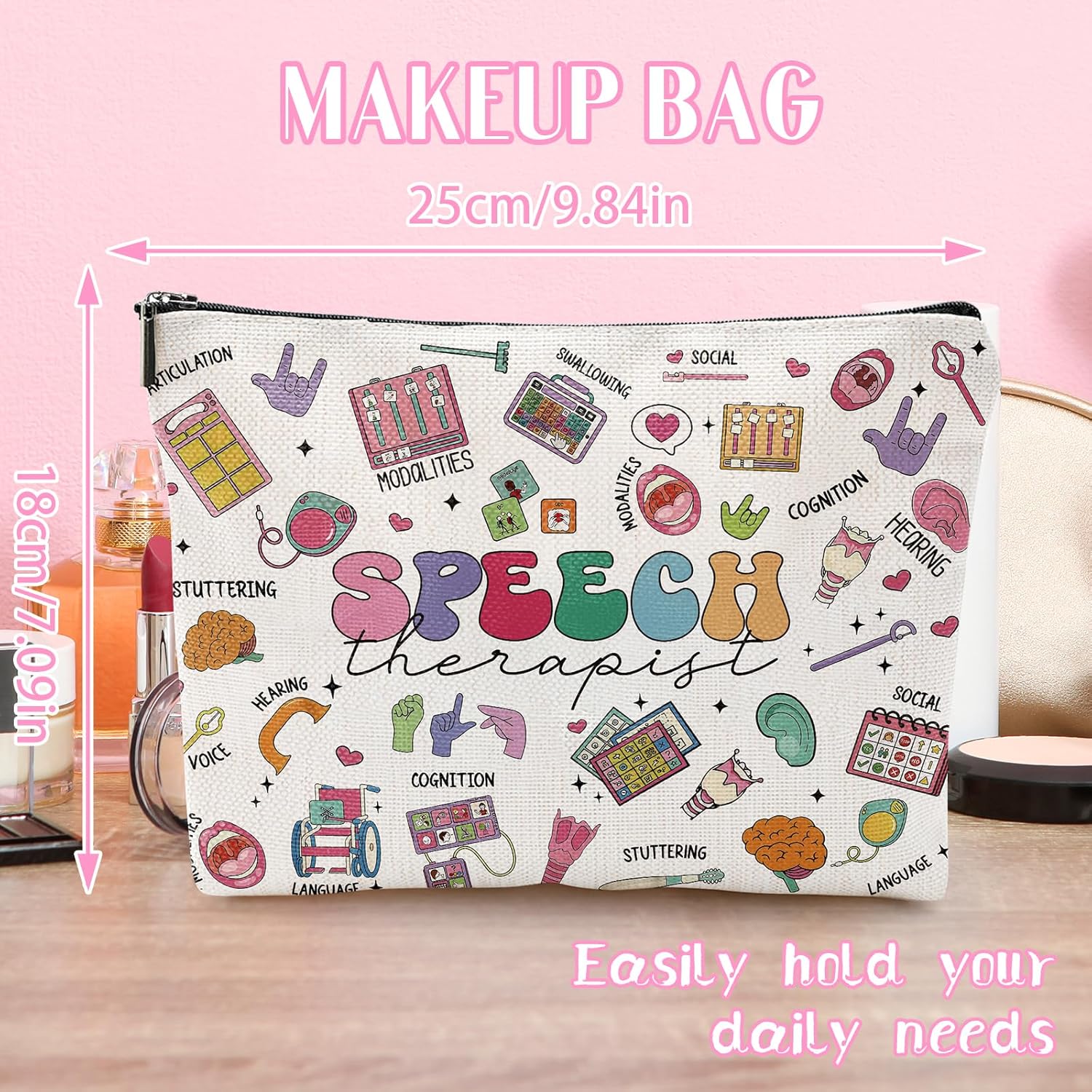 Speech Therapist Gifts Essential Bag - Gifts for Women SLP Speech Pathologist SLP Week Appreciation Christmas Graduation Retirement Birthday Friends Sister Mother - Image 5