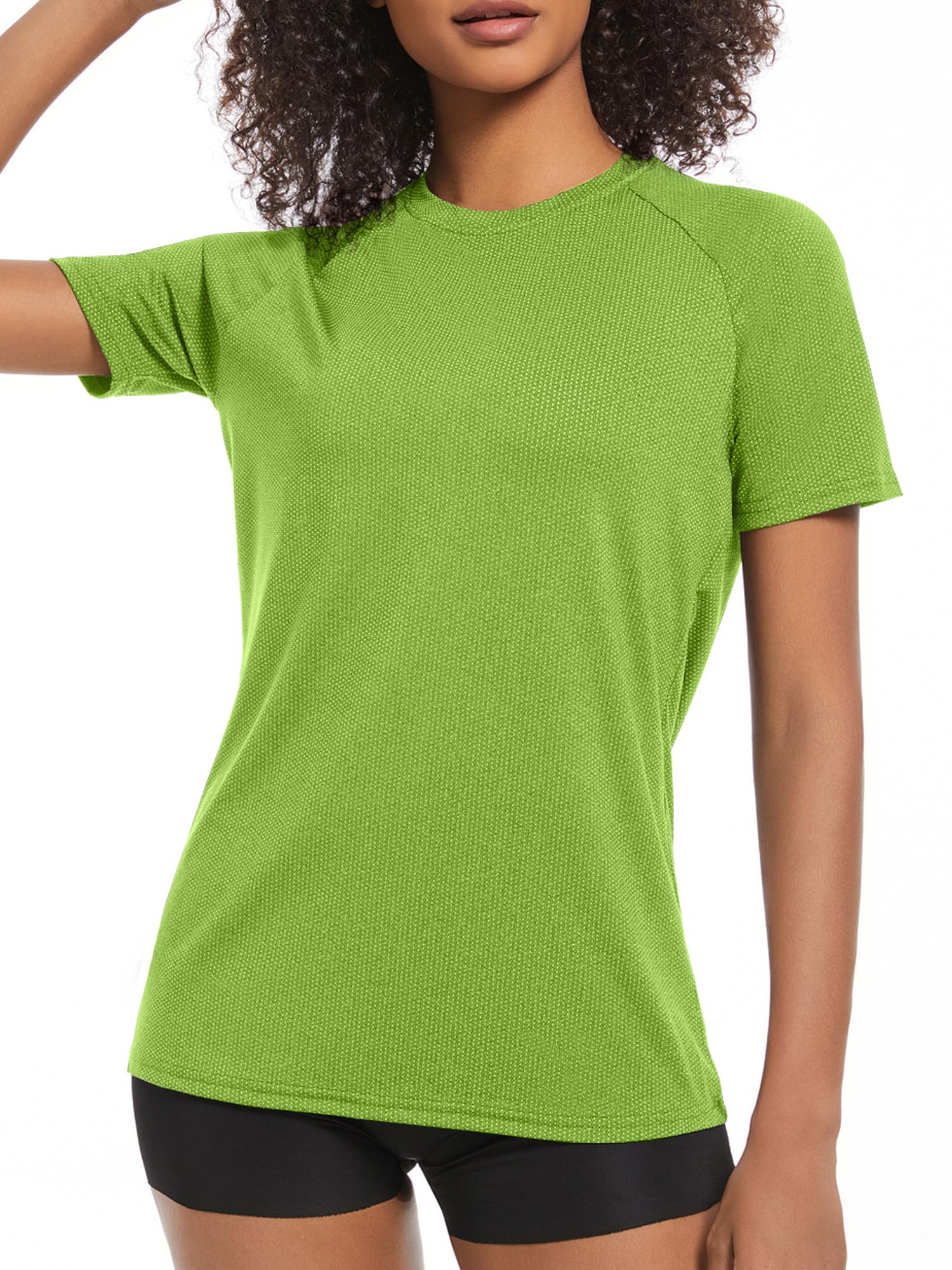 Damen Workout Running T-Shirts, Dry Fit Kurzarm-Shirts, feuchtigkeitsableitendes Athletic Tee, Sport Gym Yoga Tops