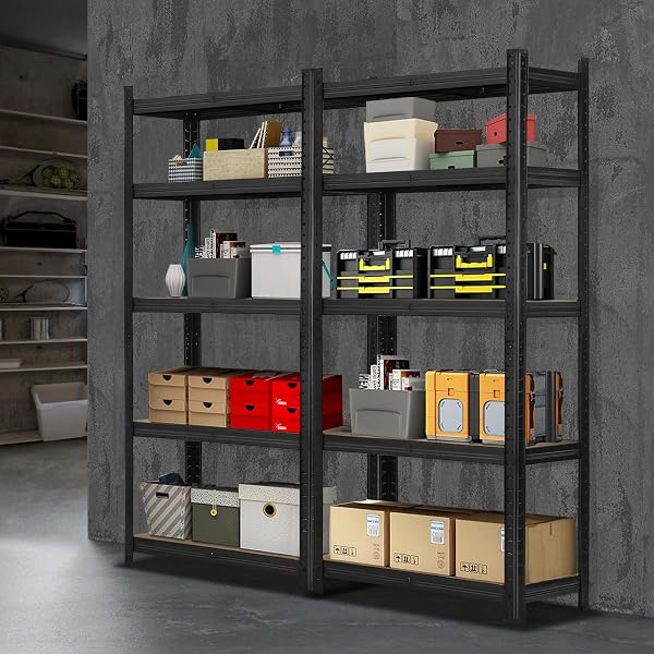 SHARPTOO 5-Tier Adjustable Steel Storage Shelves