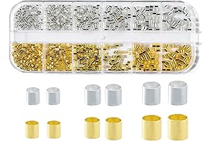 Simple & Reliable 1050 Pack of Silver and Gold Crimp Beads for Jewelry Making