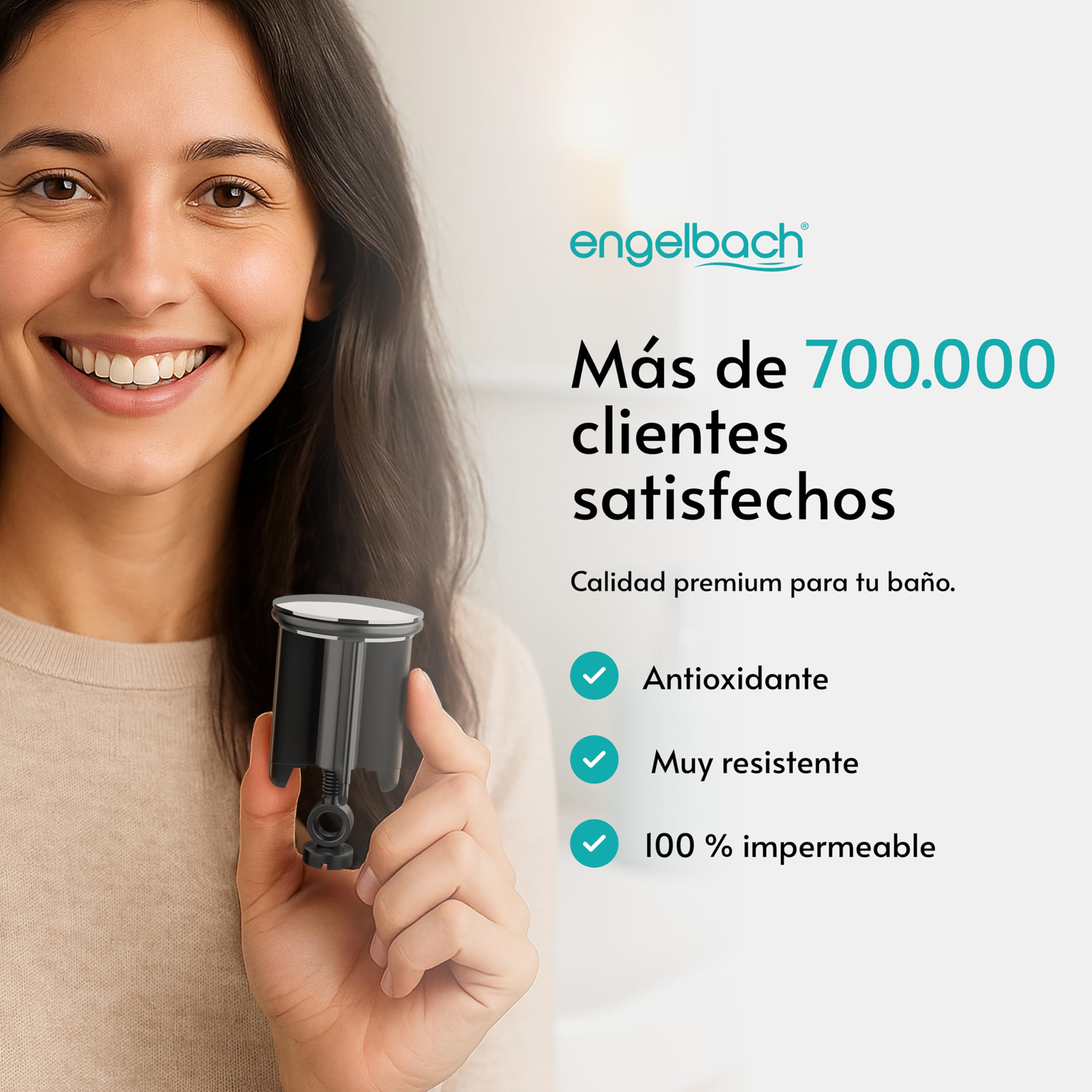 Engelbach® Tapón Lavabo Universal 40mm – Estable, antioxidante y Duradero – tapón desagüe para lavabos y bidés con Tornillo Ajustable en Altura
