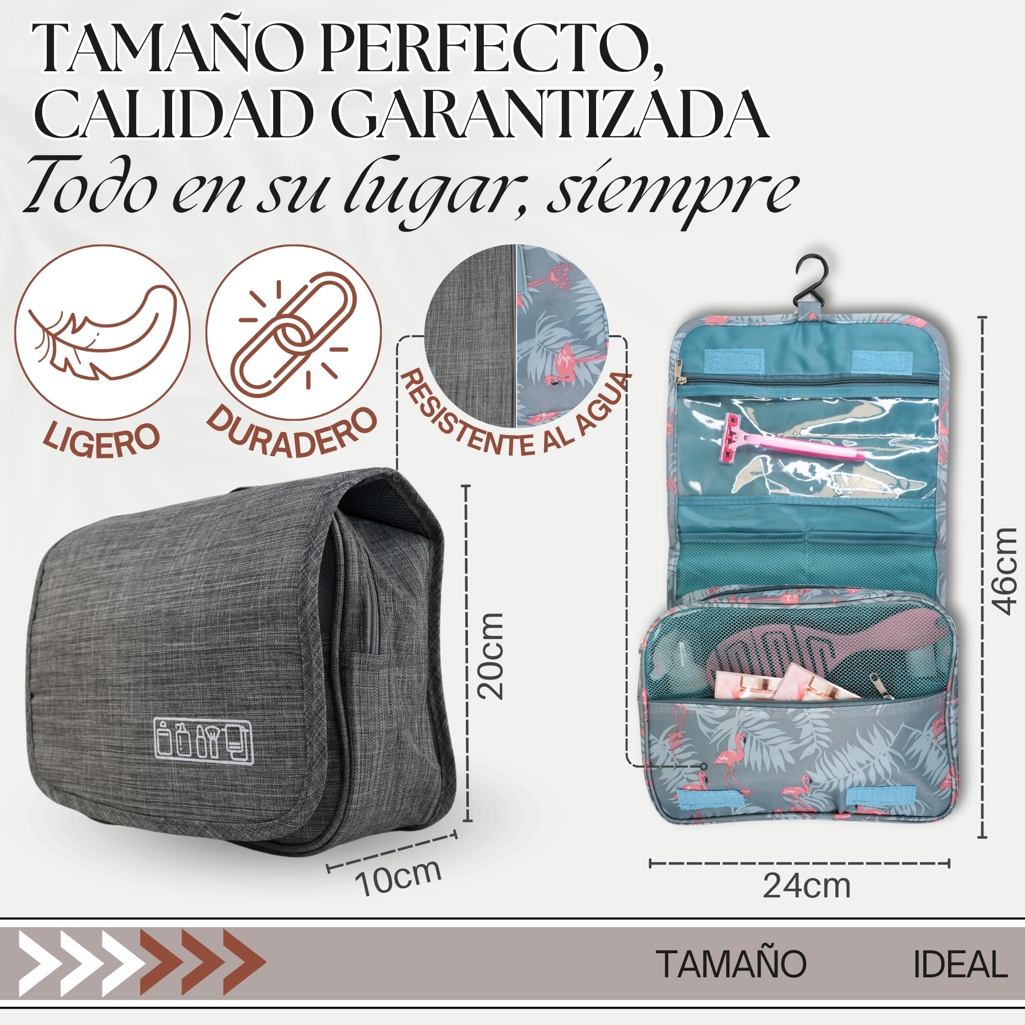 Neceser Viaje Colgante Impermeable Mujer, Viene con 2 Bolsas de Almacenamiento de Regalo, Neceser Mujer, Bolso Maquillaje, Bolsa de Aseo para Viajes Compacto, Ideal como Accesorios de Viajes