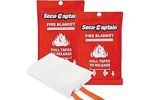 SecuCaptain Flame Suppression Emergency Fire Blanket - 2 Pack