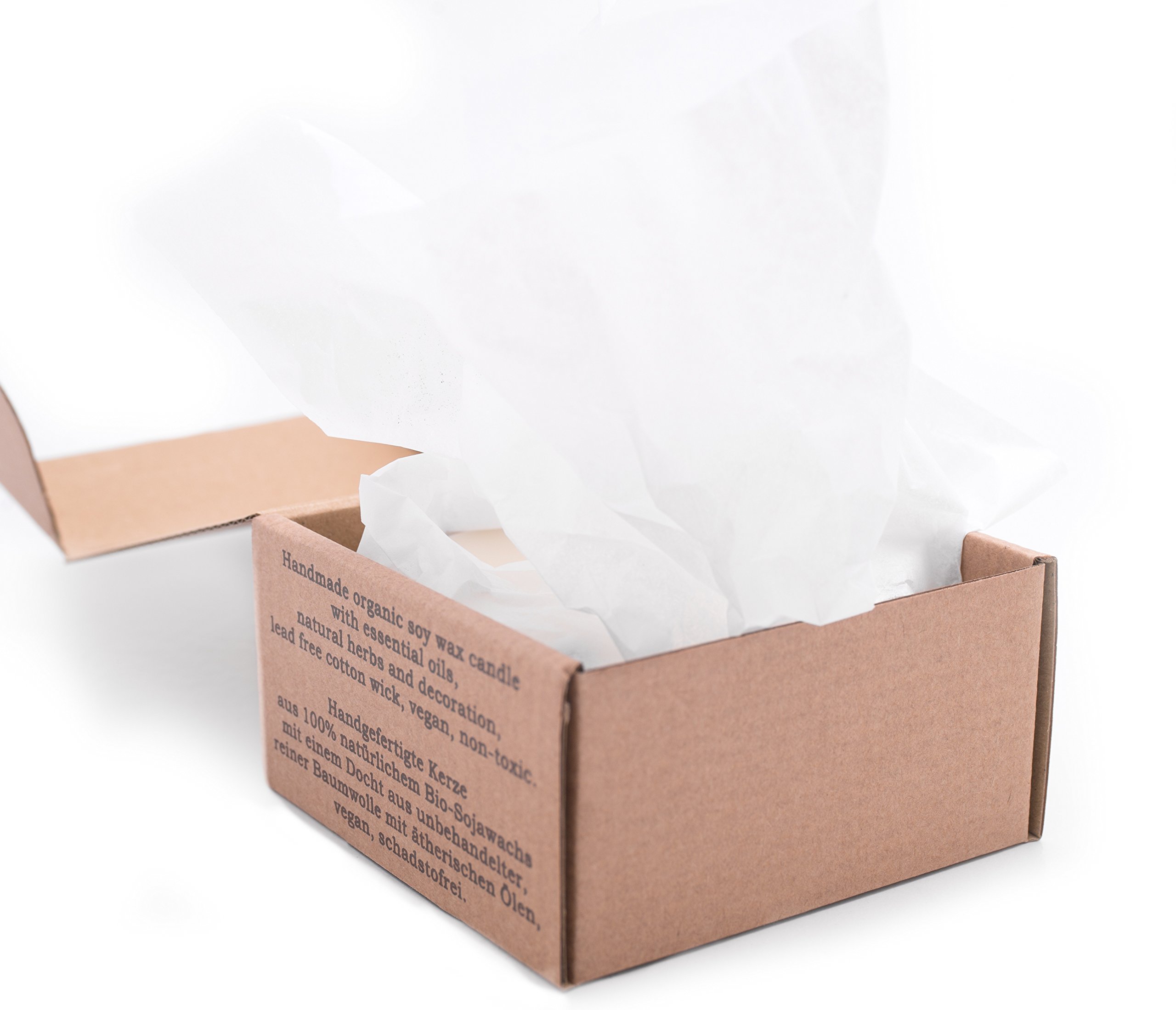 Duftkerze Soja Lavendel Beige Blau Kerze aus Bio Sojawachs vegan ätherisches Lavendel Öl Geschenk Aromatherapie