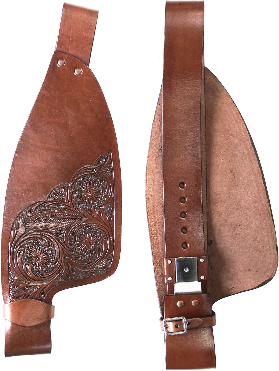 CHALLENGER Horse Western Adult Tooled Leather Replacement Saddle Fenders 5223