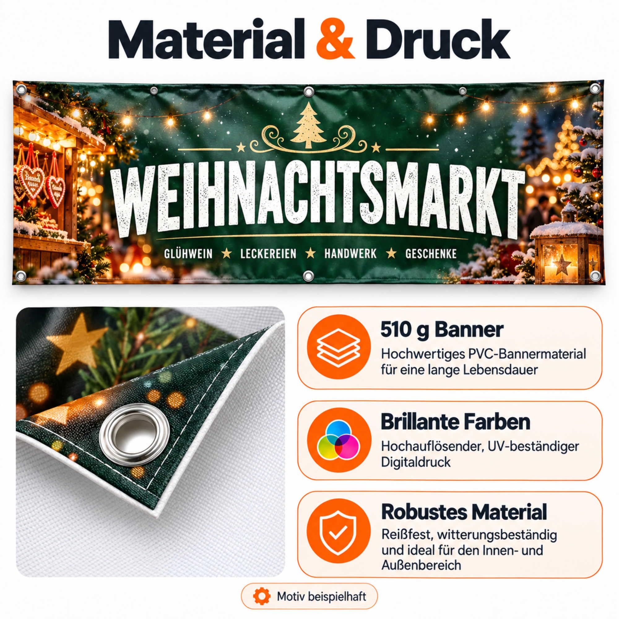 Getränke - Werbeplane 200x100 cm - 510 g PVC Banner Plane für Innen und Außen - wetterfest für Außenwerbung Innenbereich Geschäft Marktstand Veranstaltung Gastronomie