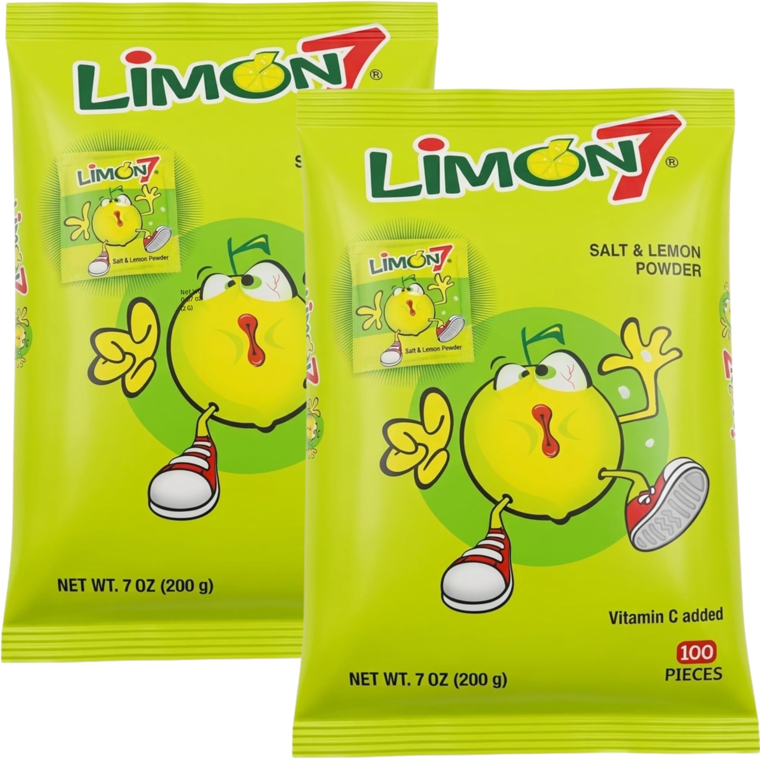 ANAHUAC Limon 7 Sal y Limon 2 PACK 100 Piezas 200 gr. c/u | Salt and Lemon Powder 2 PACK 100 Units 7 oz. each.