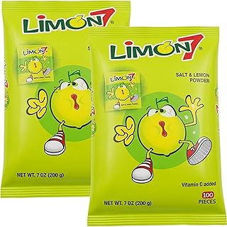 ANAHUAC Limon 7 Sal y Limon 2 PACK 100 Piezas 200 gr. c/u | Salt and Lemon Powder 2 PACK 100 Units 7 oz. each.