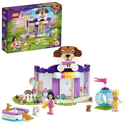 LEGO Friends Guardería Canina 41691 Kit de Construcción; Regalo de Cumpleaños para Niños, Incluye 2 Mini-Muñecas y 2 Figuras de Perros de Juguete, Nuevo 2021 (221 Piezas)