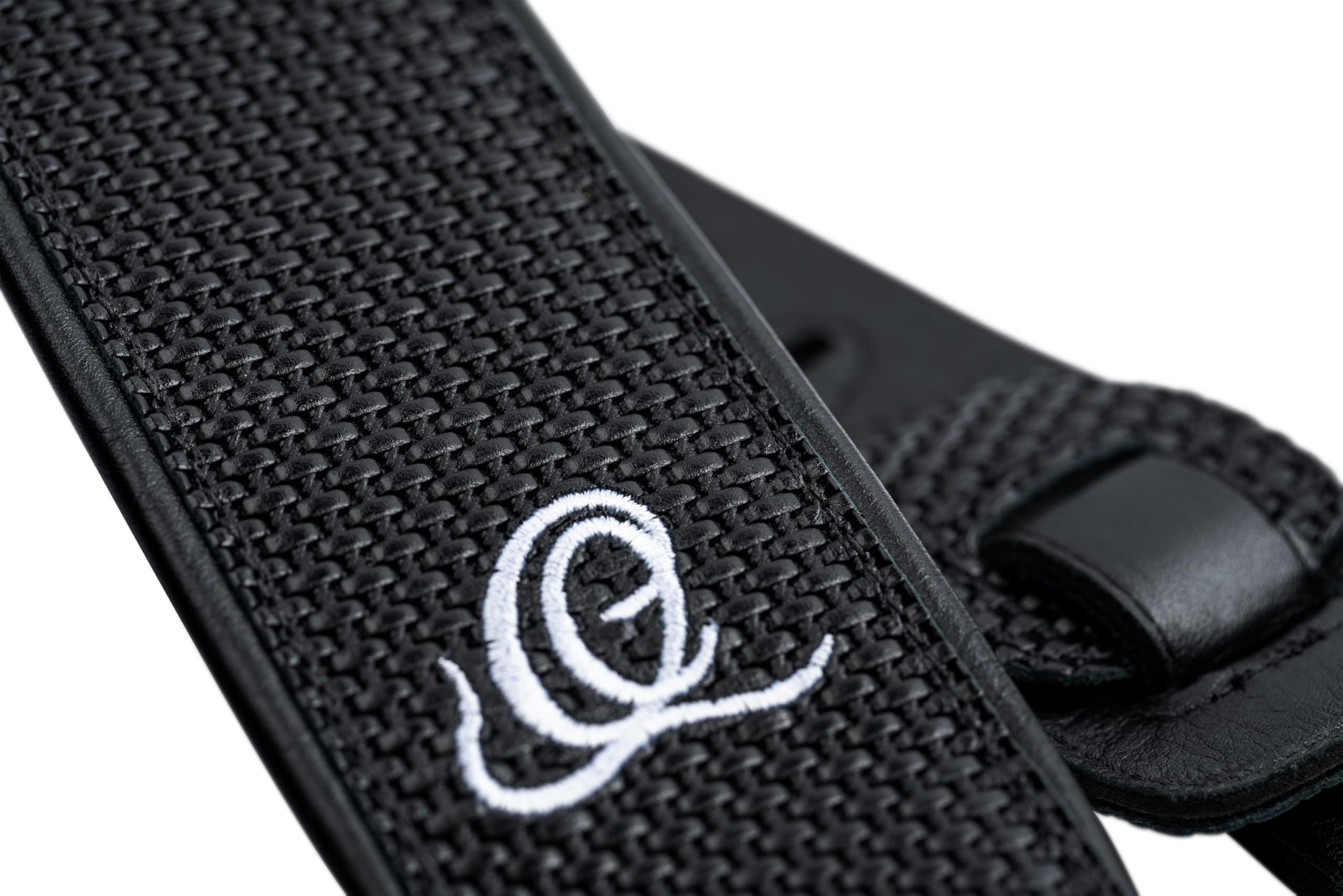 Ortega Guitars Gitarrengurt Länge Verstellbar - Akustik Gitarre / Bass, E-Gitarre, E-Bass - Custom Series - Echtleder, Black Braid (OSCU-4)