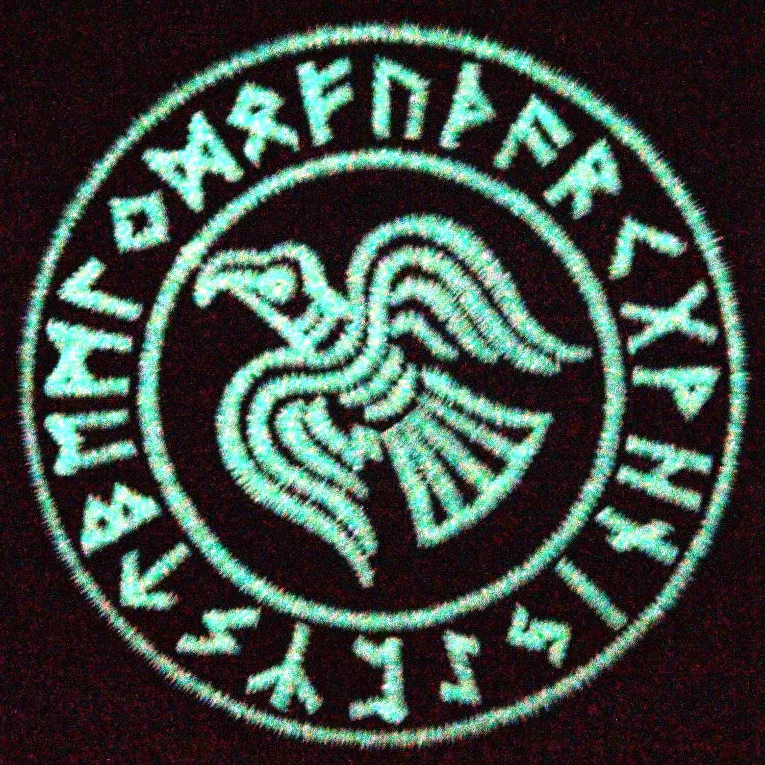 Patch 3D In Gomma PVC Morbida - Stendardo Vikingo Con Corvo E Rune Di Odino - 7,5 Cm - Morale ACU - 6