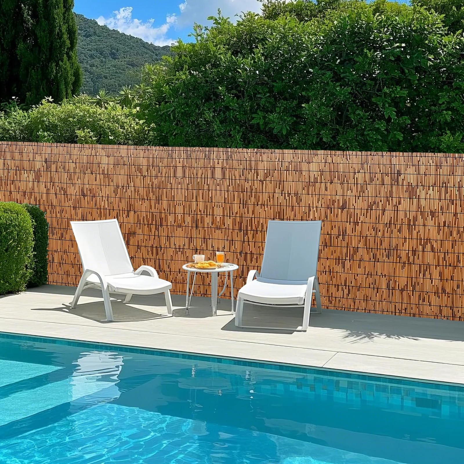 Naturalny bambus, ochrona przed wzrokiem, mata zaciemniająca, ogród, patio, taras, basen, bambusowa rolka, 70 x 500 cm, przyjazna dla środowiska, odporna na promieniowanie UV, łatwa instalacja